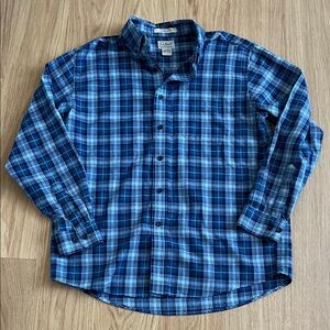 L.L. Bean Men's Traditional Fit Button Down Blue Plaid Flannel Size M